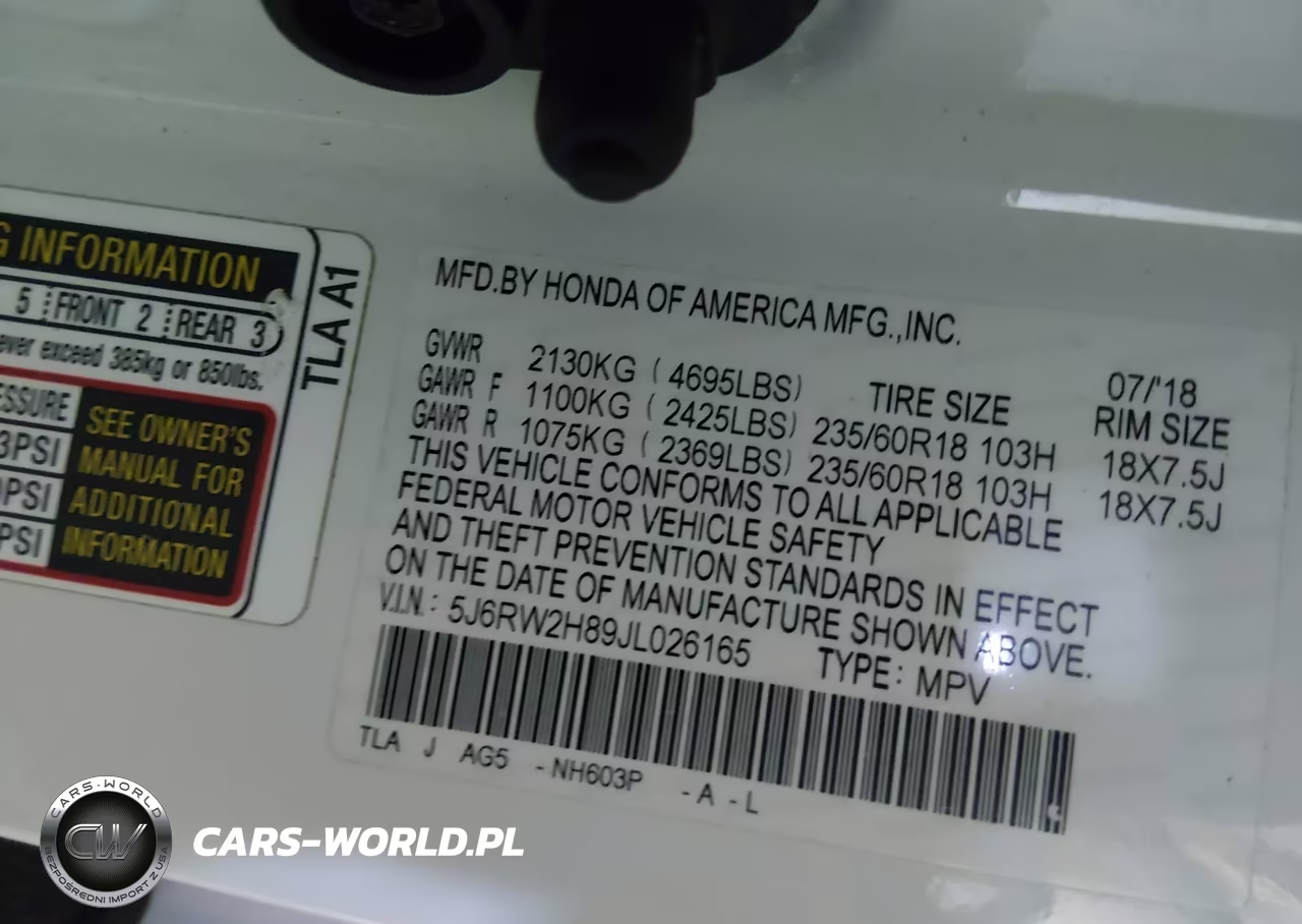 2018 Honda Cr-V Ex-L-Ex-L Navi VIN:5J6RW2H89JL026165 - 9
