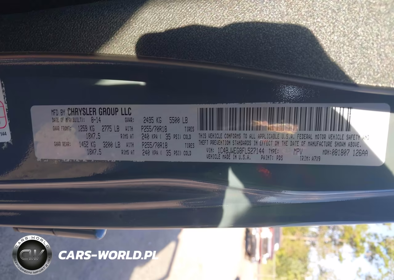 2015 Jeep Wrangler Unlimited Sahara VIN:1C4BJWEG8FL527144 - 9