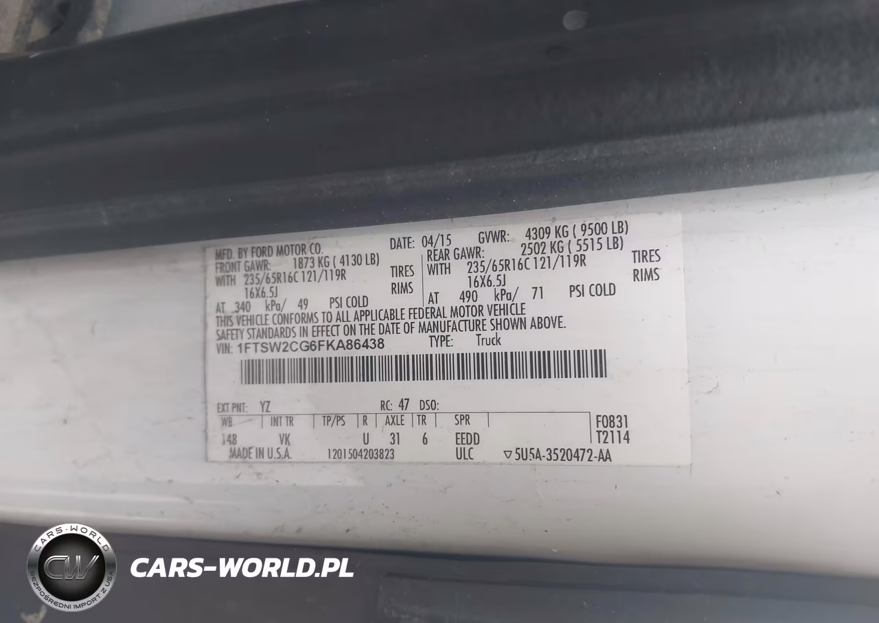 2015 Ford Transit VIN:1FTSW2CG6FKA86438 - 9