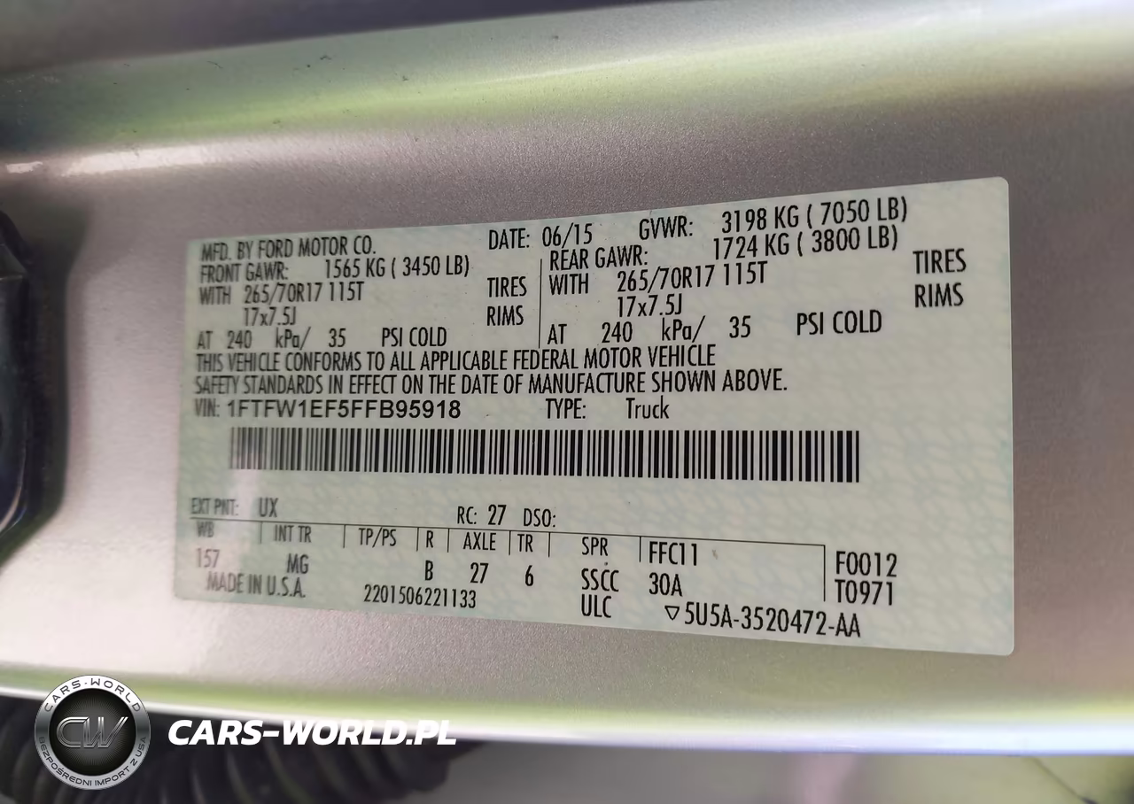 2015 Ford F-150 Xlt VIN:1FTFW1EF5FFB95918 - 9