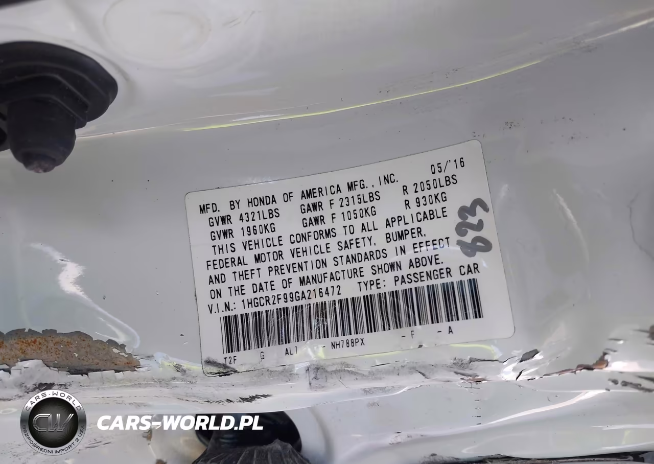 2016 Honda Accord Ex-L VIN:1HGCR2F99GA216472 - 9