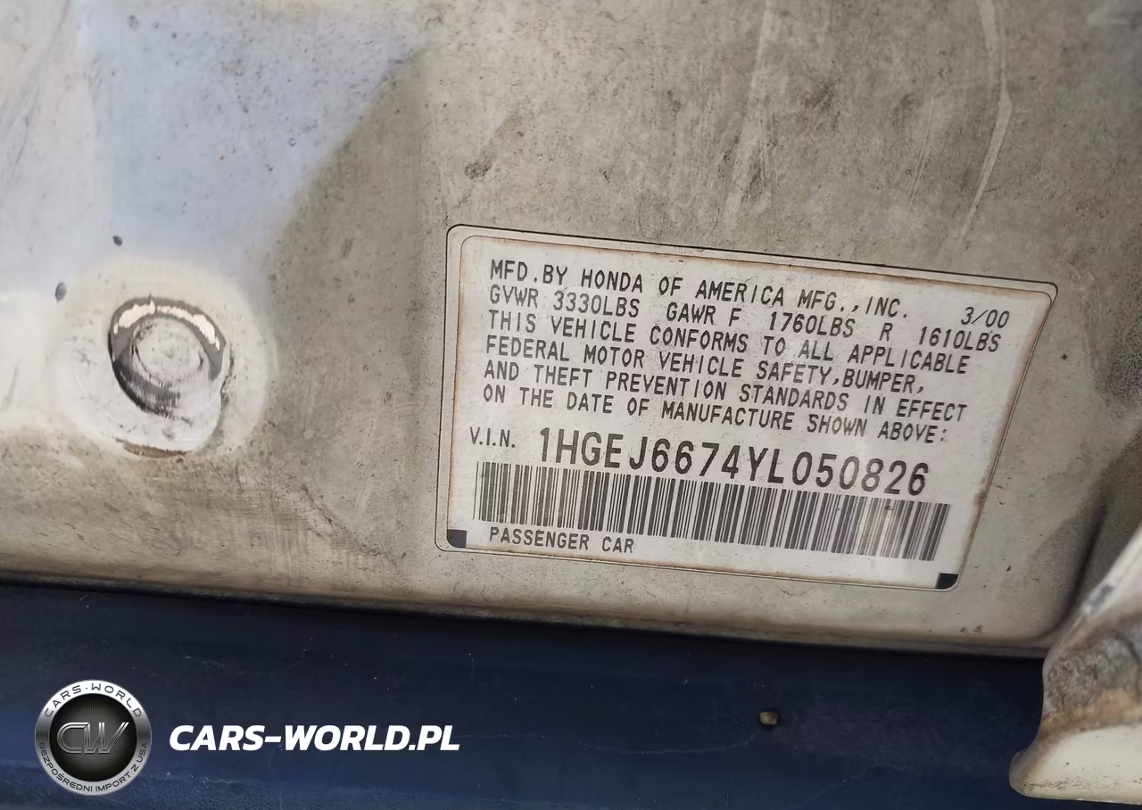 2000 Honda Civic Lx VIN:1HGEJ6674YL050826 - 9