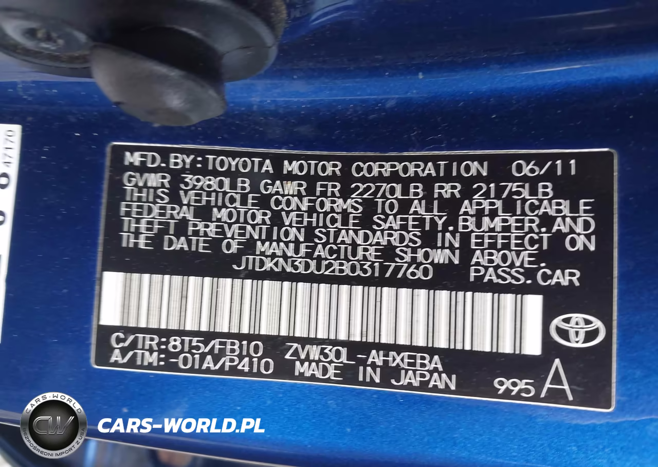 2011 Toyota Prius Three VIN:JTDKN3DU2B0317760 - 9
