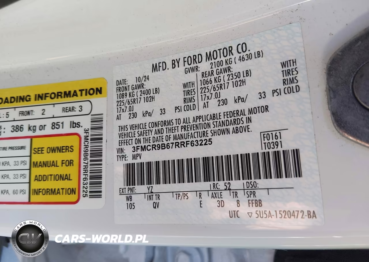 2024 Ford Bronco Sport Big Bend VIN:3FMCR9B67RRF63225 - 4