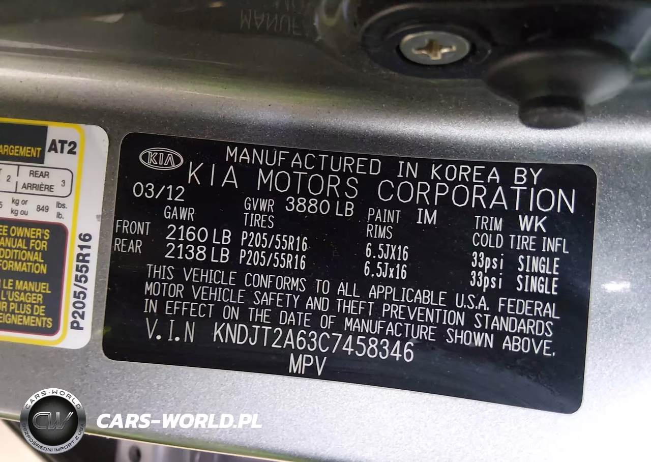 2012 Kia Soul + VIN:KNDJT2A63C7458346 - 9
