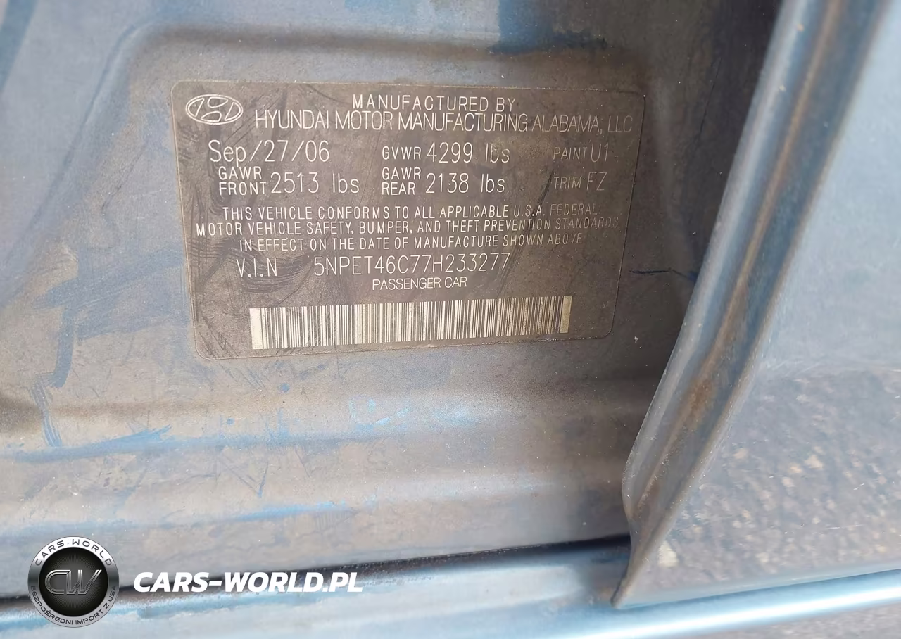 2007 Hyundai Sonata Gls VIN:5NPET46C77H233277 - 9