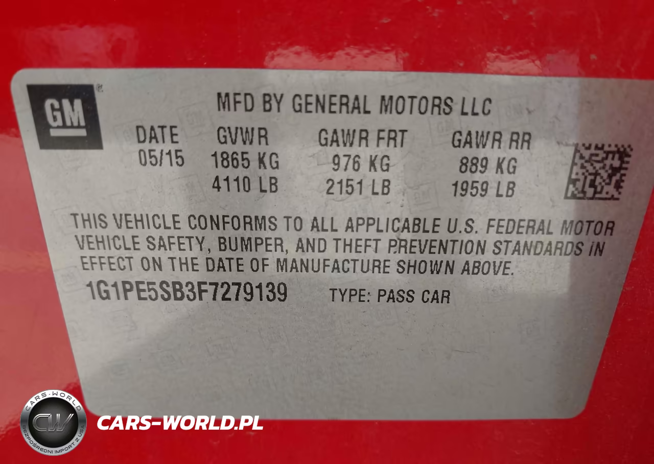 2015 Chevrolet Cruze Lt VIN:1G1PE5SB3F7279139 - 9