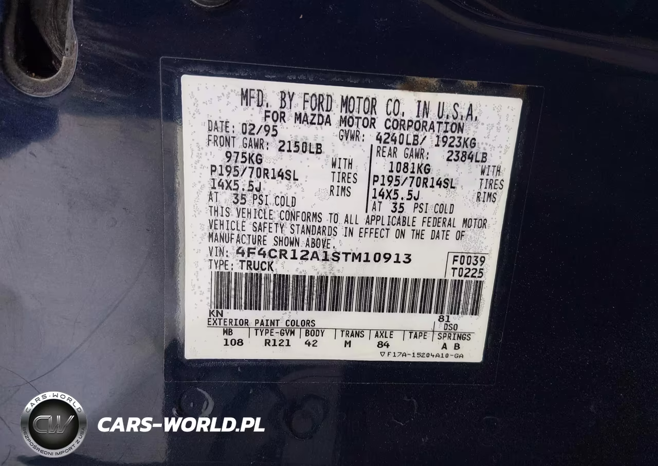 1995 Mazda B2300 VIN:4F4CR12A1STM10913 - 9