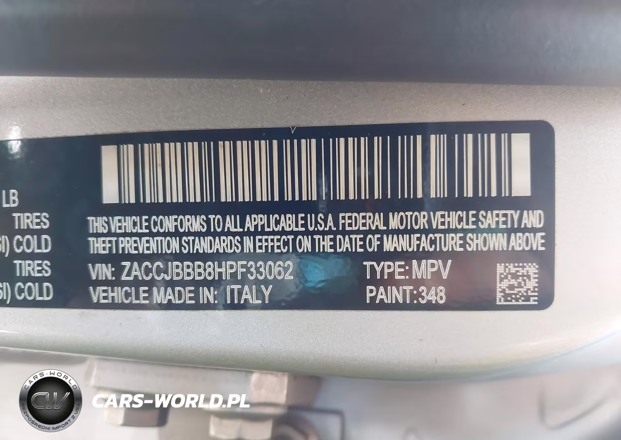 2017 Jeep Renegade Latitude 4X4 VIN:ZACCJBBB8HPF33062 - 9