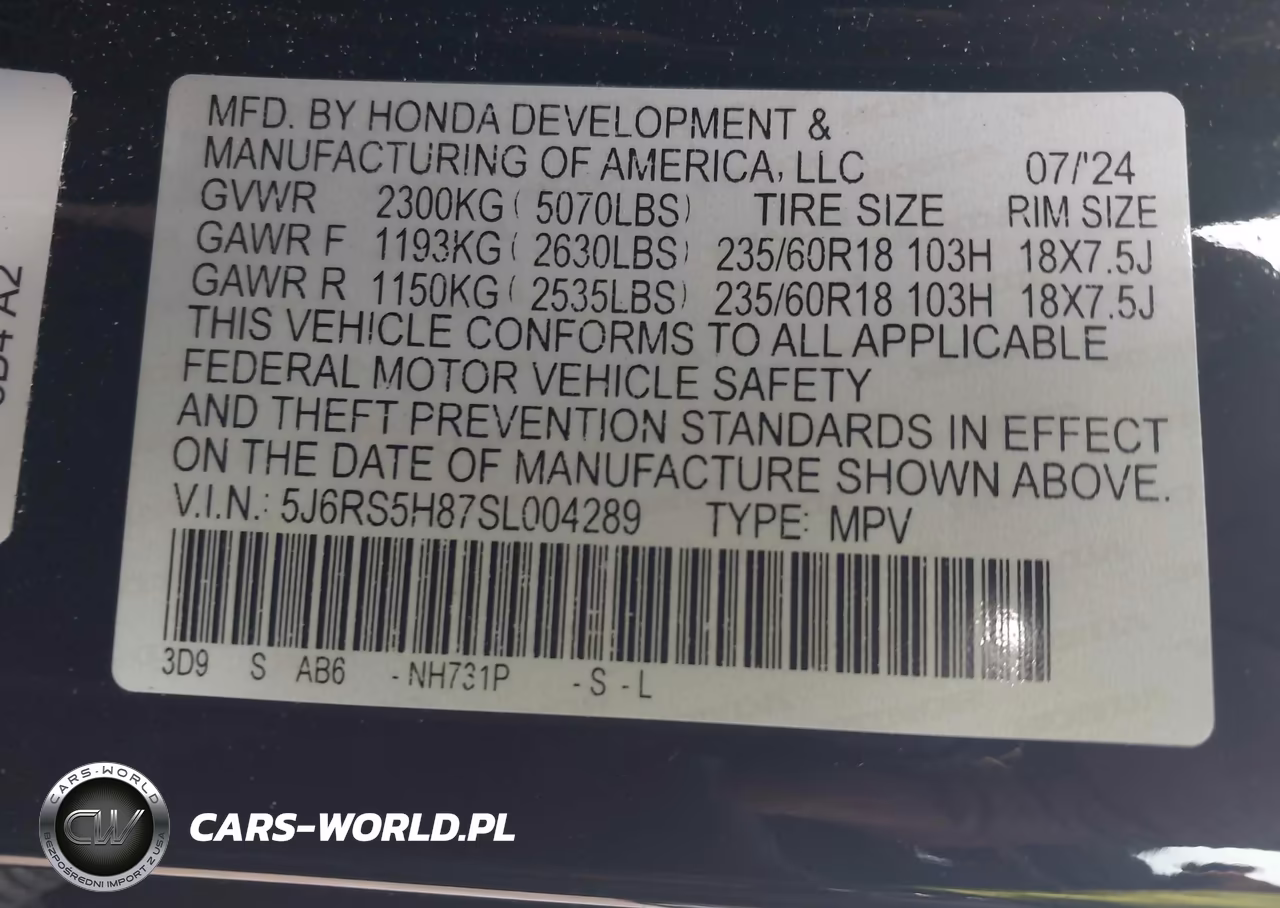 2025 Honda Cr-V Hybrid Sport-L VIN:5J6RS5H87SL004289 - 9