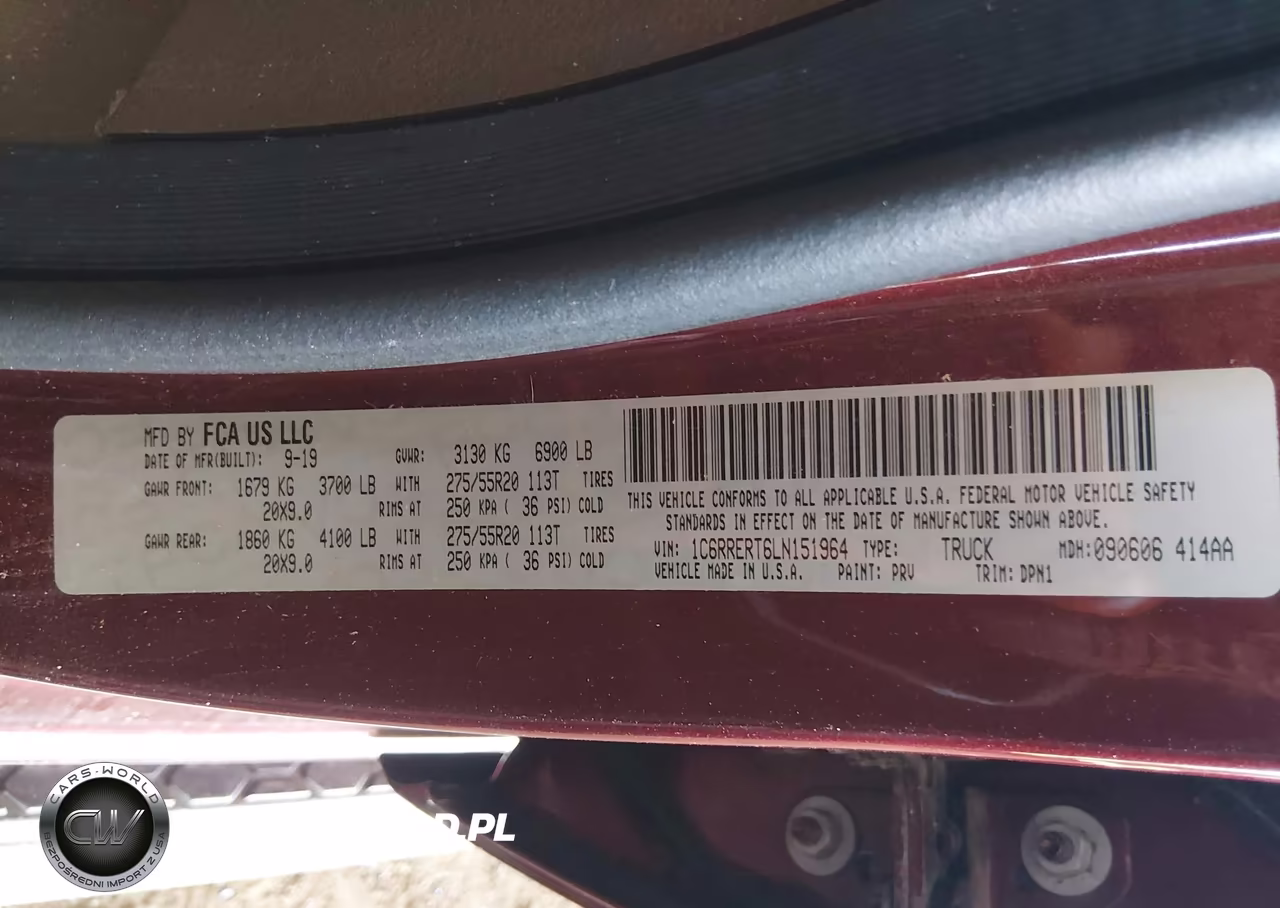 2020 Ram 1500 Laramie VIN:1C6RRERT6LN151964 - 9