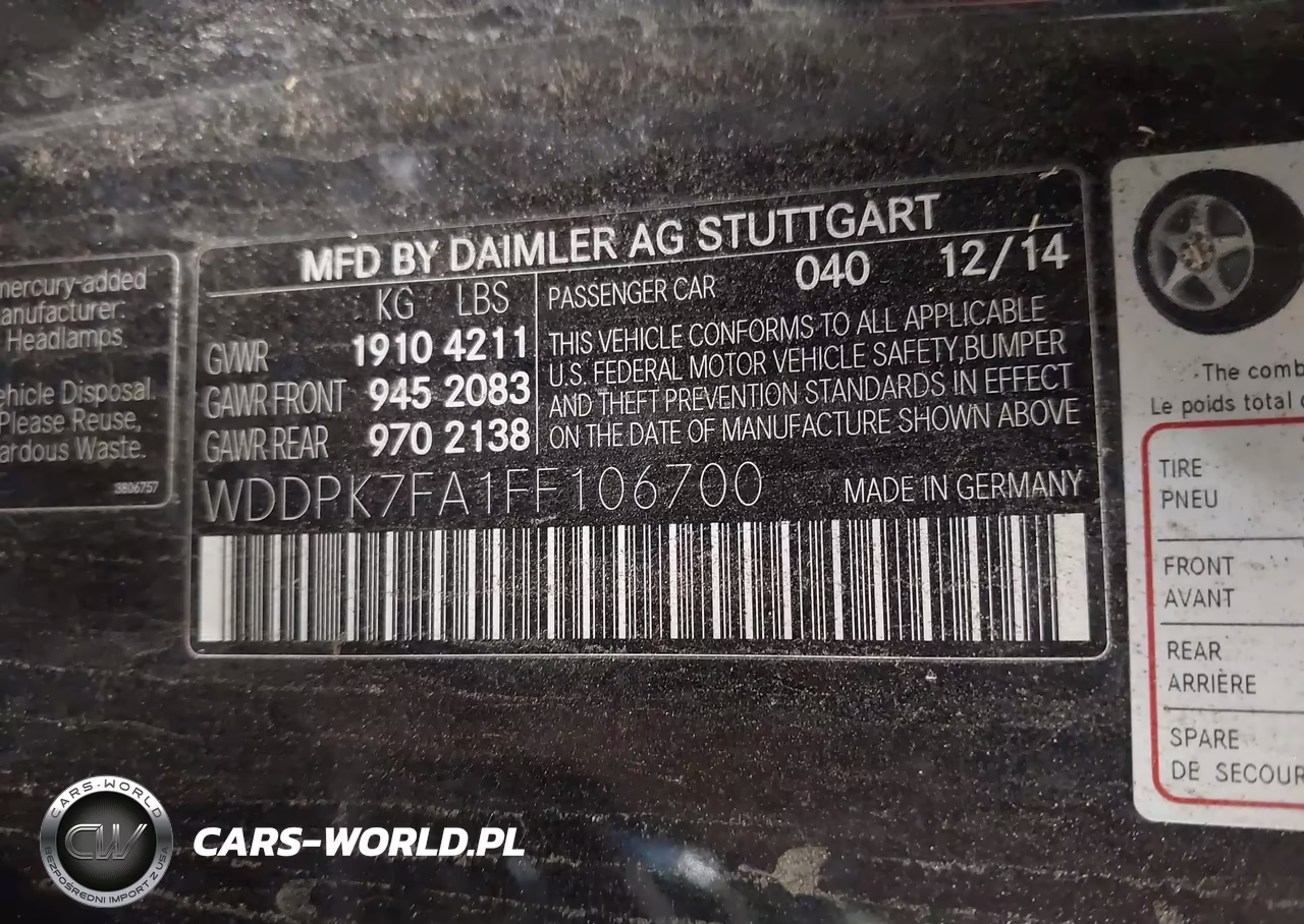 2015 Mercedes-Benz Slk-Class Slk 55 Amg VIN:WDDPK7FA1FF106700 - 9