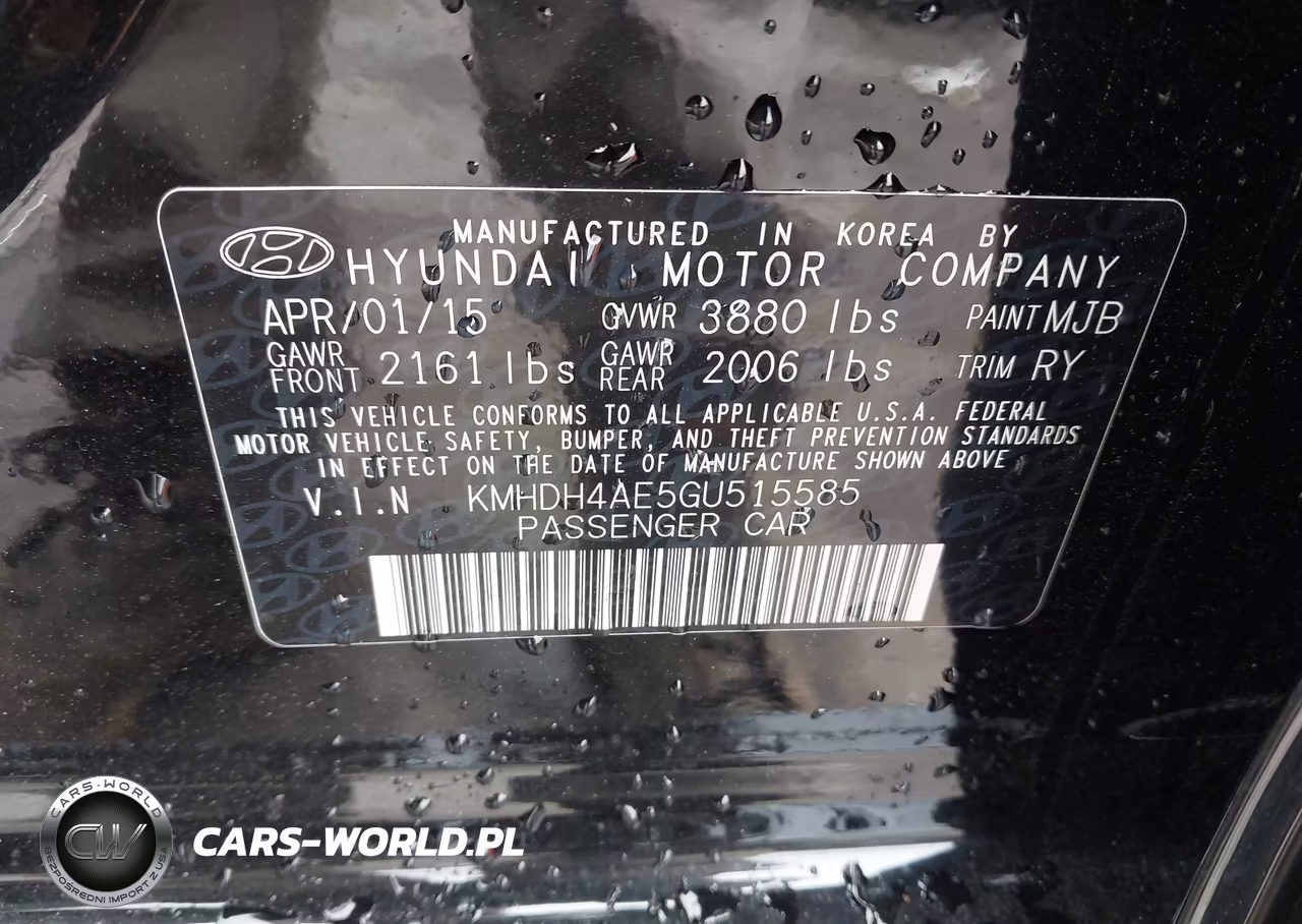 2016 Hyundai Elantra Limited VIN:KMHDH4AE5GU515585 - 9
