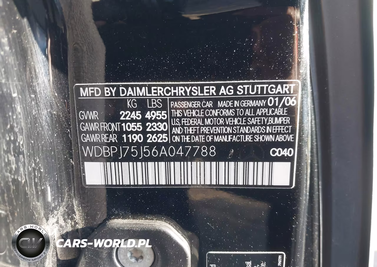2006 Mercedes-Benz Cl-Class 5.0L VIN:WDBPJ75J56A047788 - 9