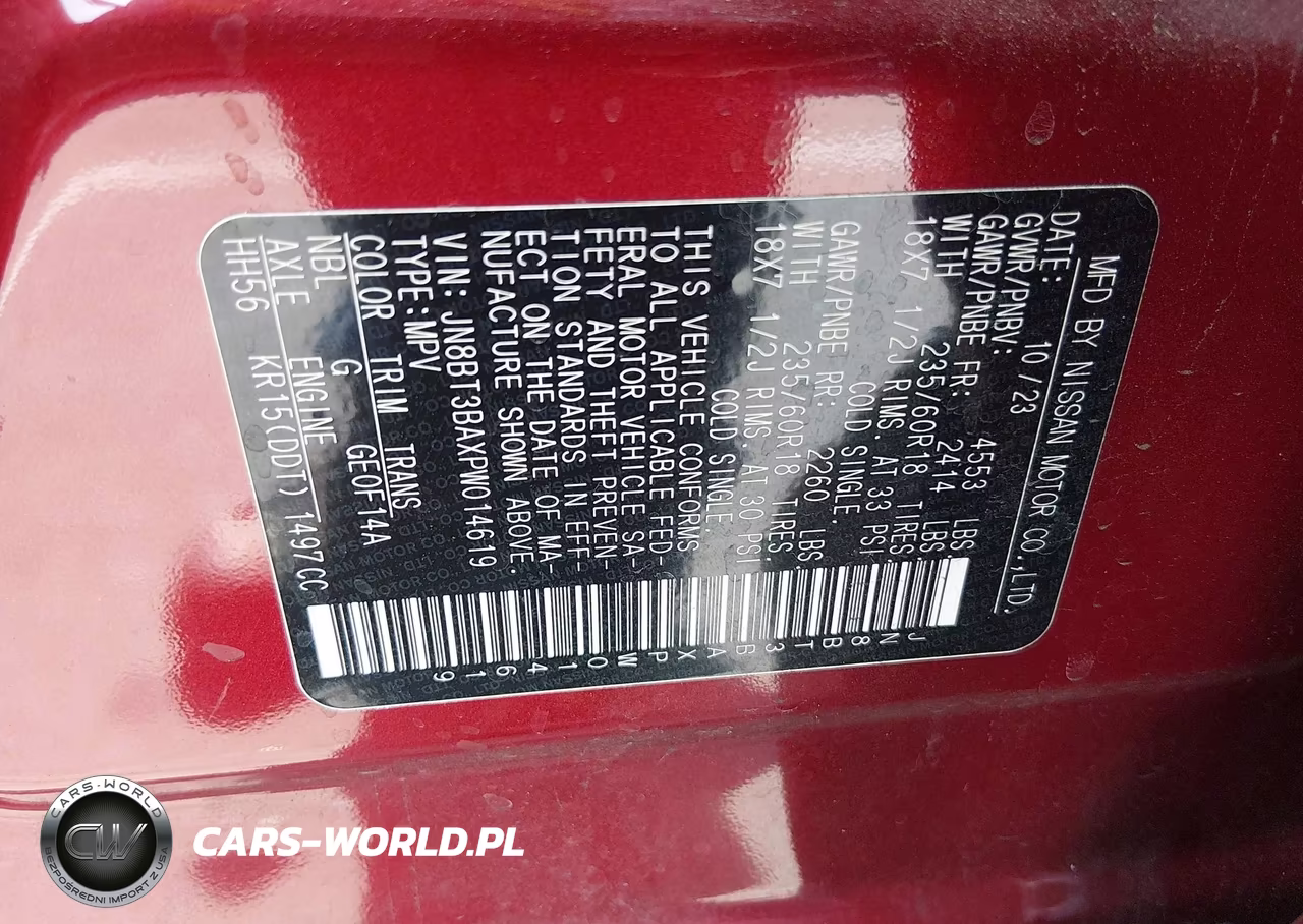 2023 Nissan Rogue Sv Fwd VIN:JN8BT3BAXPW014619 - 9