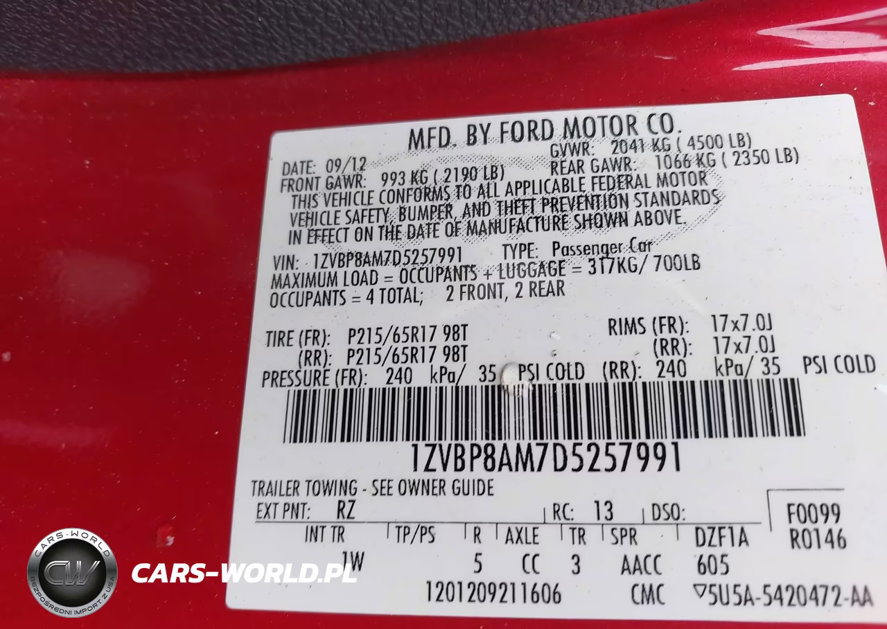 2013 Ford Mustang V6 VIN:1ZVBP8AM7D5257991 - 9