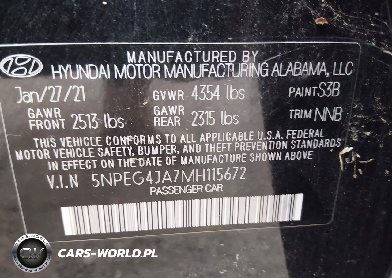 2021 Hyundai Sonata Se VIN:5NPEG4JA7MH115672 - 9
