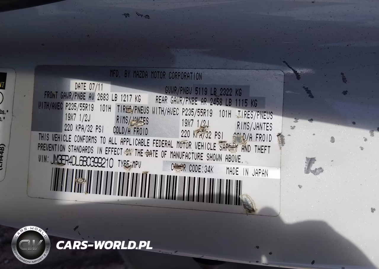 2011 Mazda Cx-7 S Grand Touring VIN:JM3ER4DL6B0399210 - 9