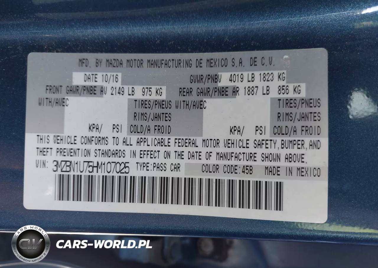 2017 Mazda Mazda3 Sport VIN:3MZBN1U75HM107025 - 9