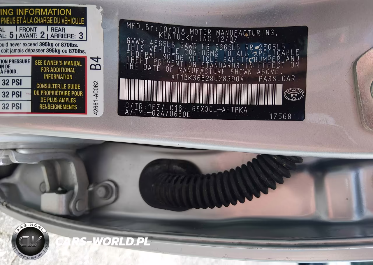 2008 Toyota Avalon Limited VIN:4T1BK36B28U283904 - 9