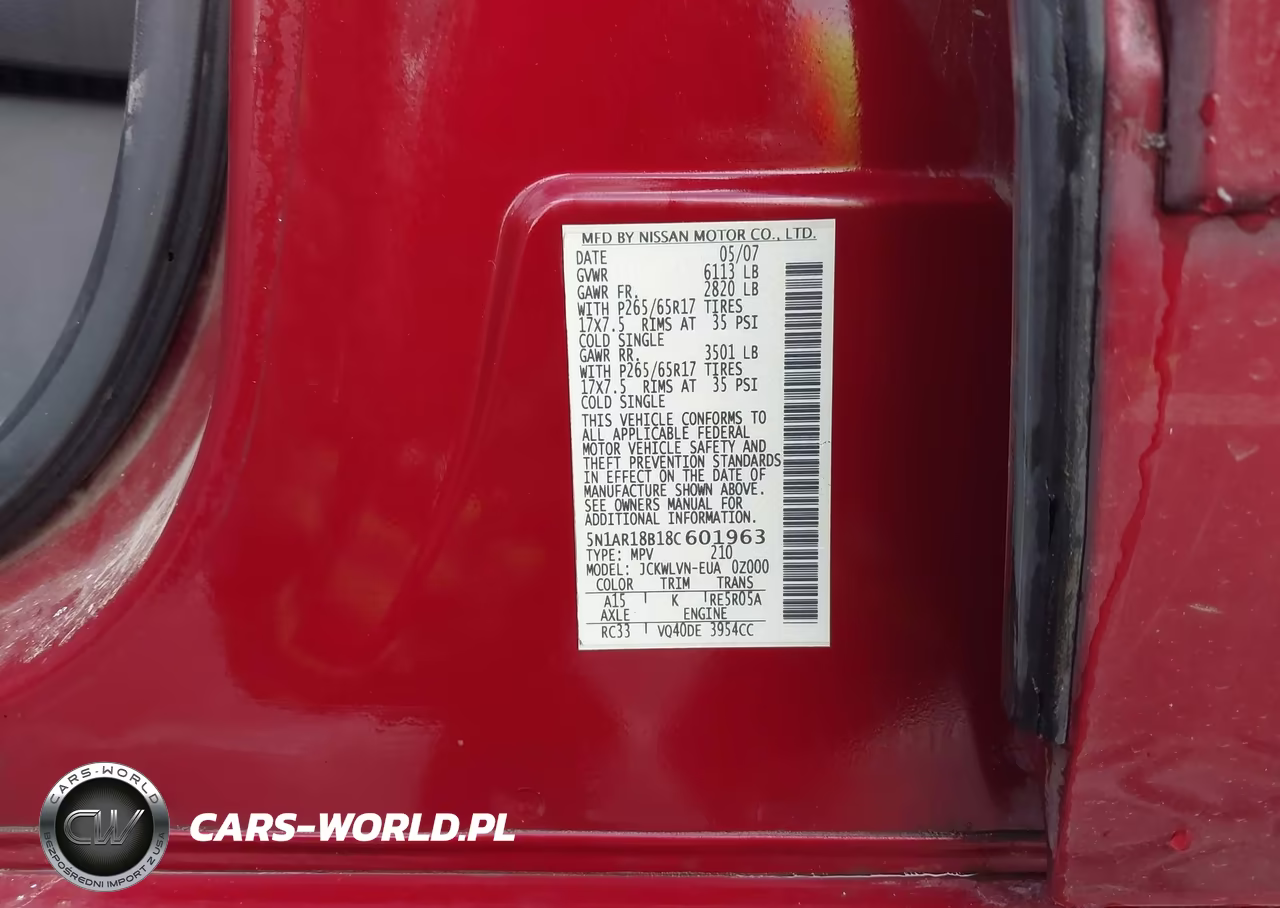 2008 Nissan Pathfinder Le VIN:5N1AR18B18C601963 - 9