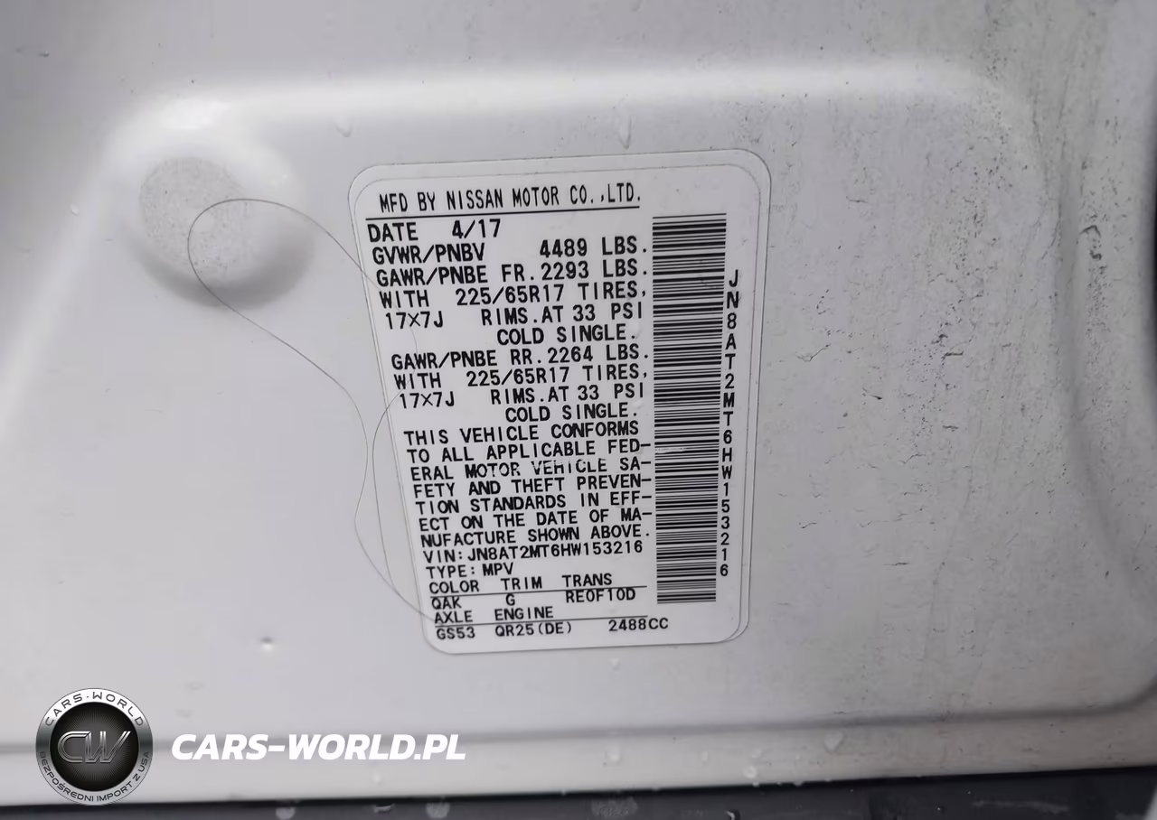 2017 NISSAN ROGUE SV VIN:JN8AT2MT6HW153216 - 9