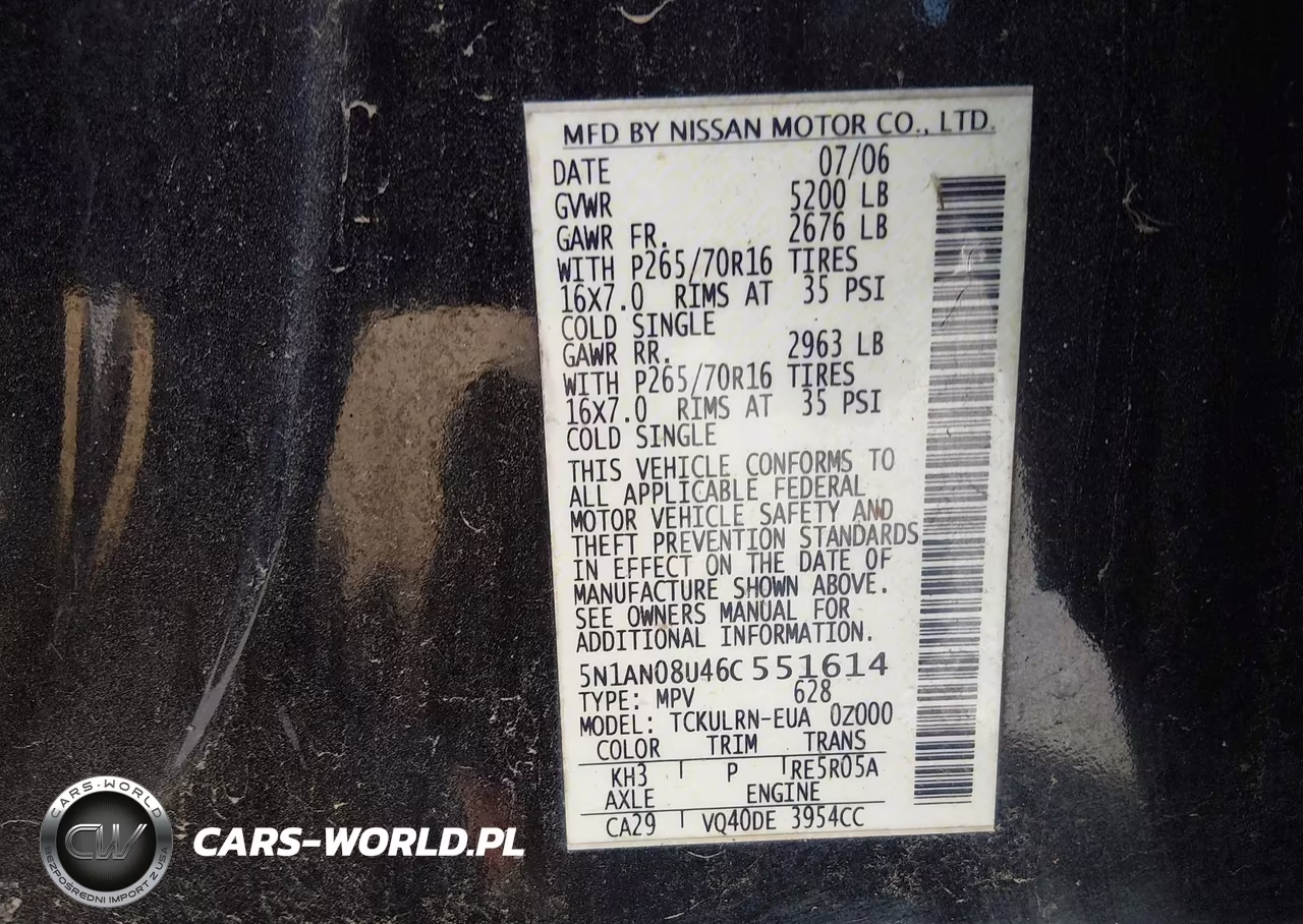 2006 Nissan Xterra S VIN:5N1AN08U46C551614 - 9