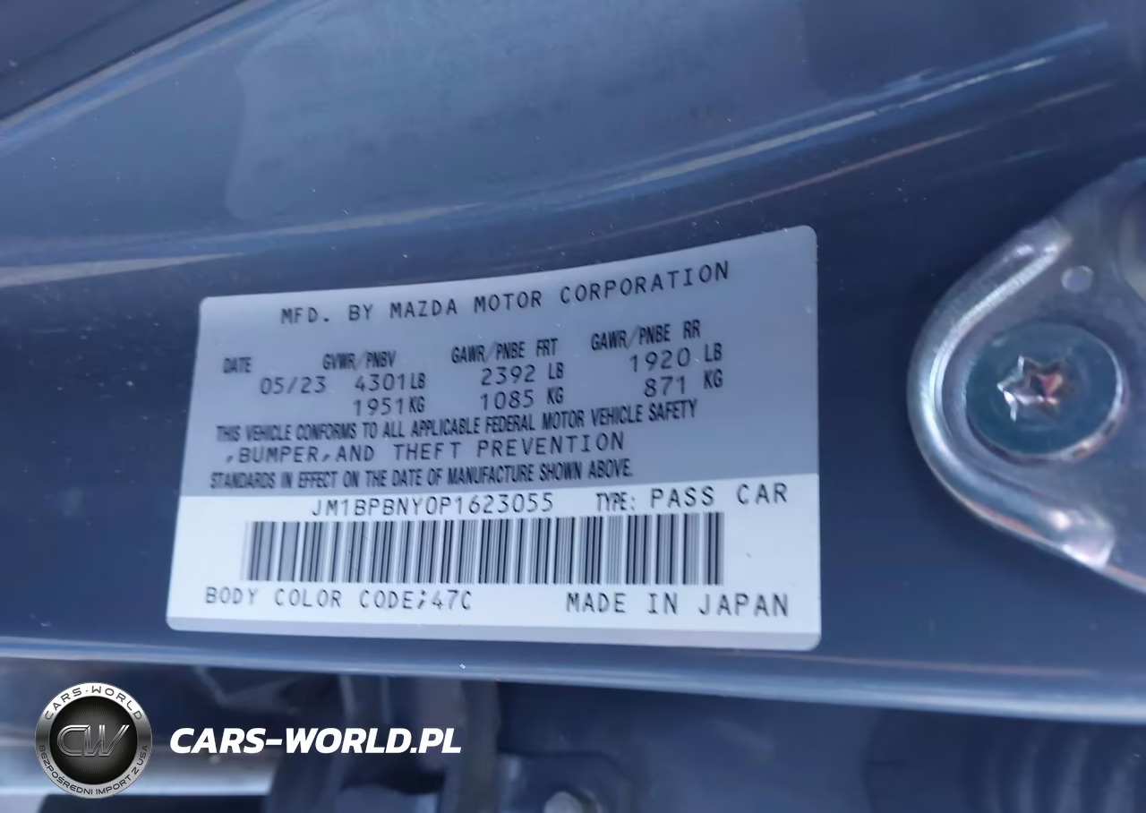 2023 Mazda Paquete De Escotilla Mazda3 2.5 Turbo Premium Plus VIN:JM1BPBNY0P1623055 - 9
