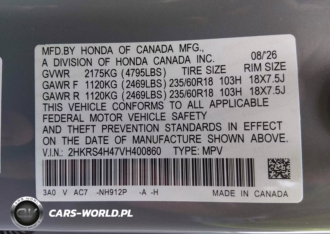 2027 Hond Cr-V VIN:2HKRS4H47VH400860 - 9