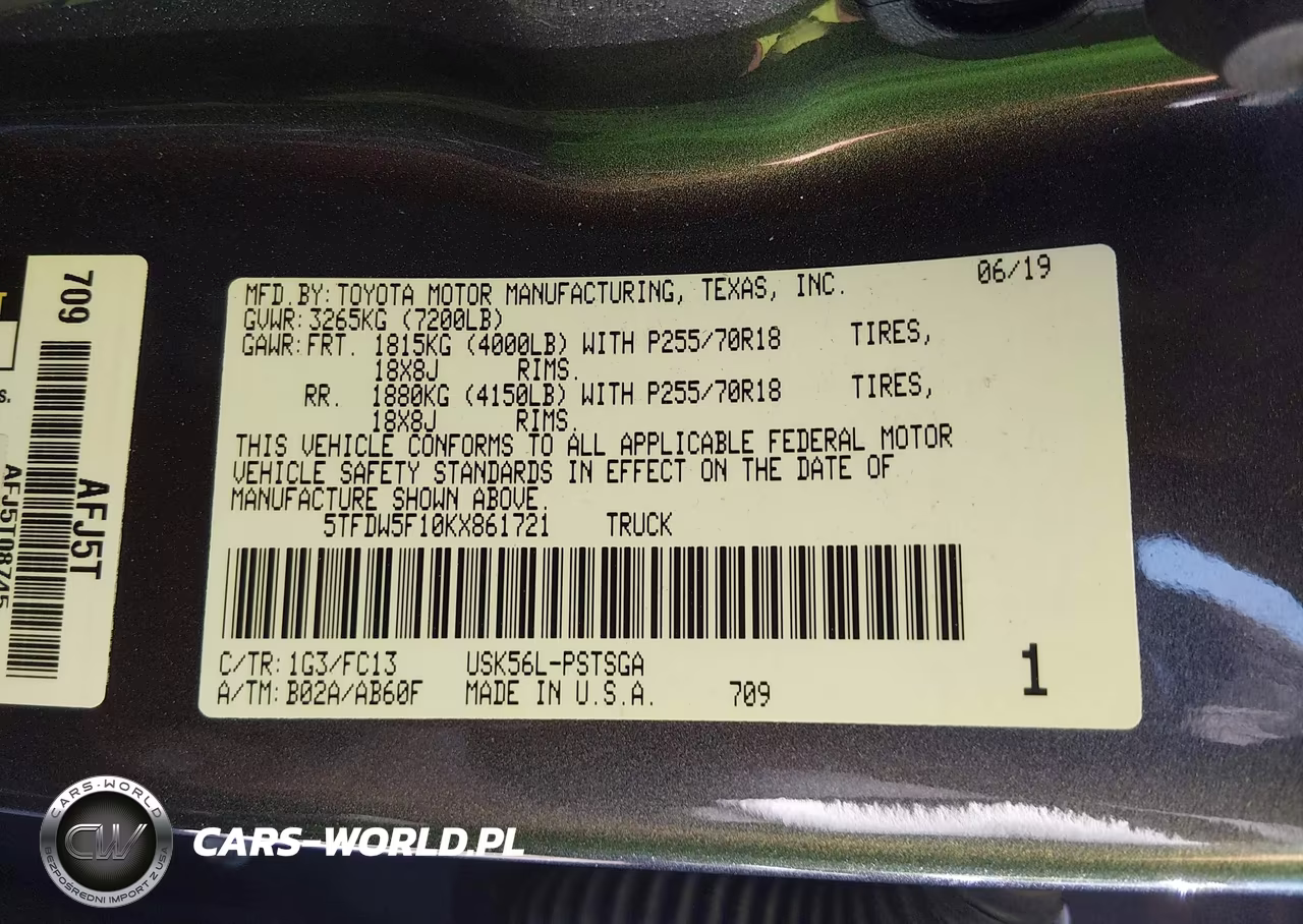 2019 Toyota Tundra Sr5 5.7L V8 VIN:5TFDW5F10KX861721 - 9