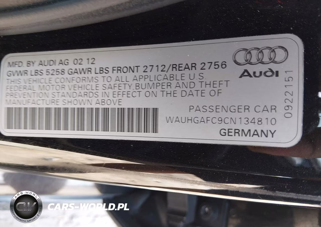 2012 Audi A6 3.0T Prestige VIN:WAUHGAFC9CN134810 - 9