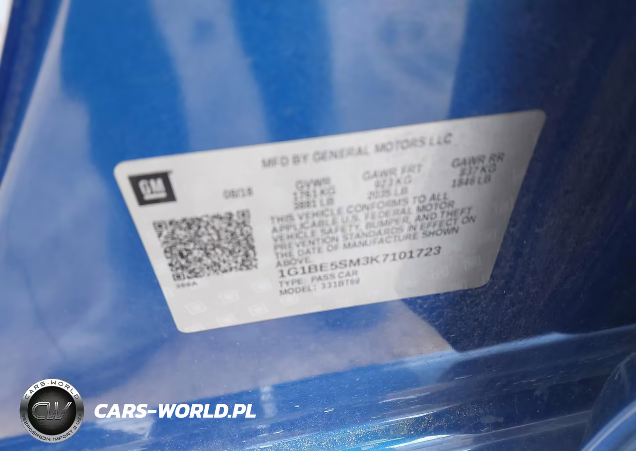 2019 Chevrolet Cruze Lt VIN:1G1BE5SM3K7101723 - 9