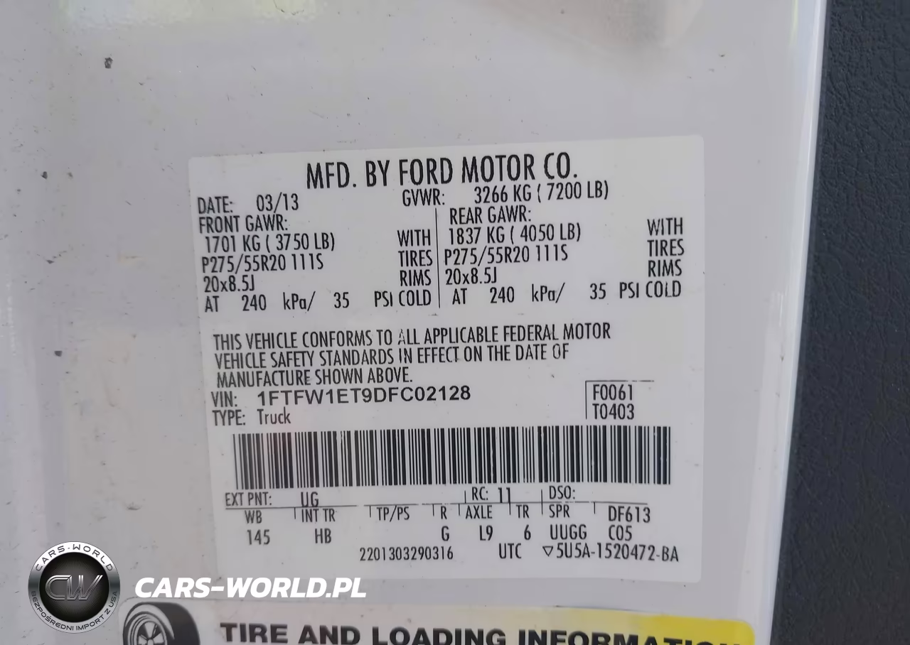 2013 Ford F-150 Lariat VIN:1FTFW1ET9DFC02128 - 9