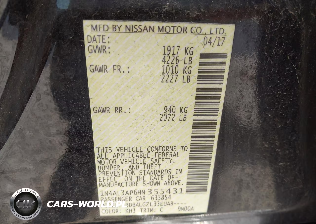 2017 Nissan Altima 2.5 S VIN:1N4AL3AP6HN355431 - 9