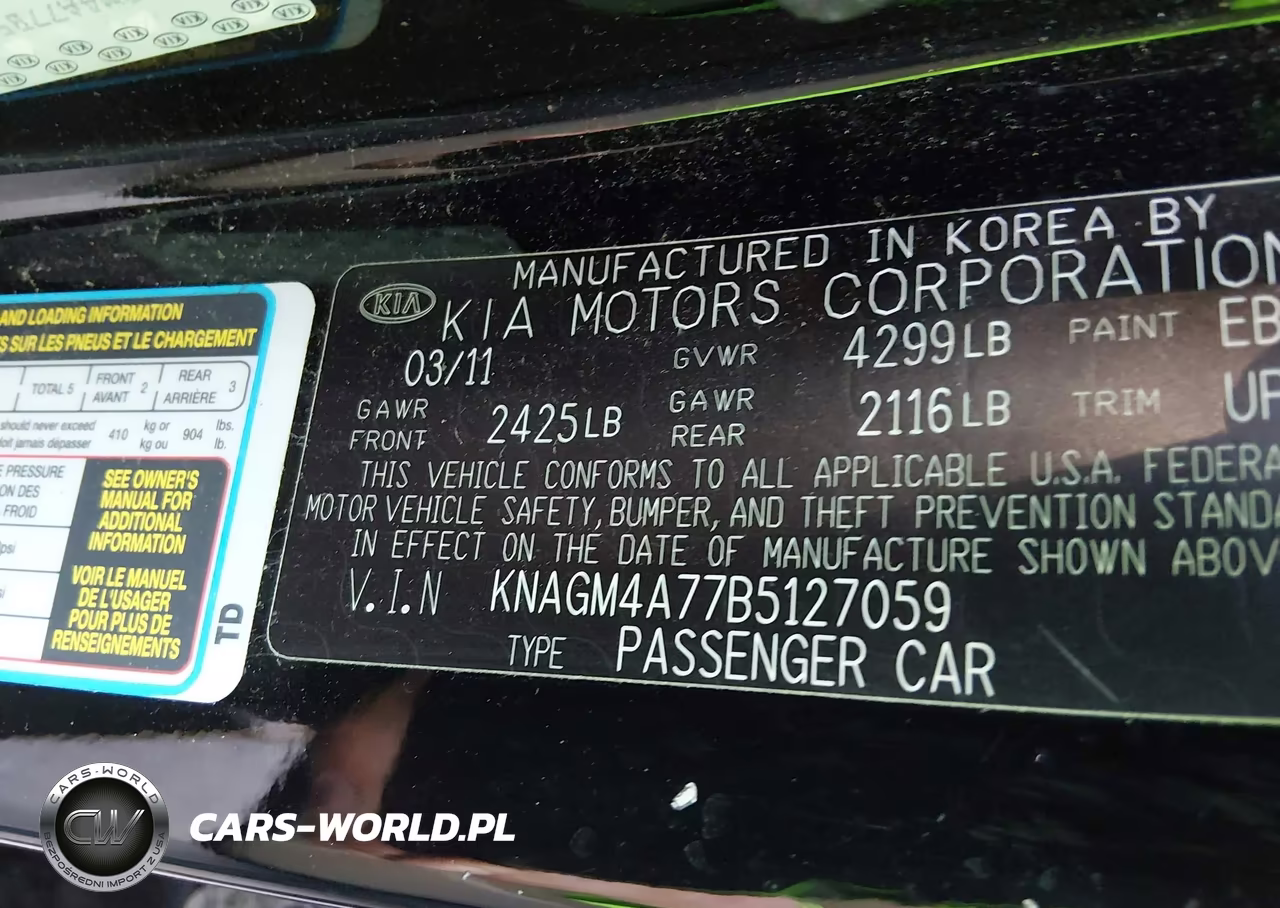 2011 Kia Optima Lx VIN:KNAGM4A77B5127059 - 9