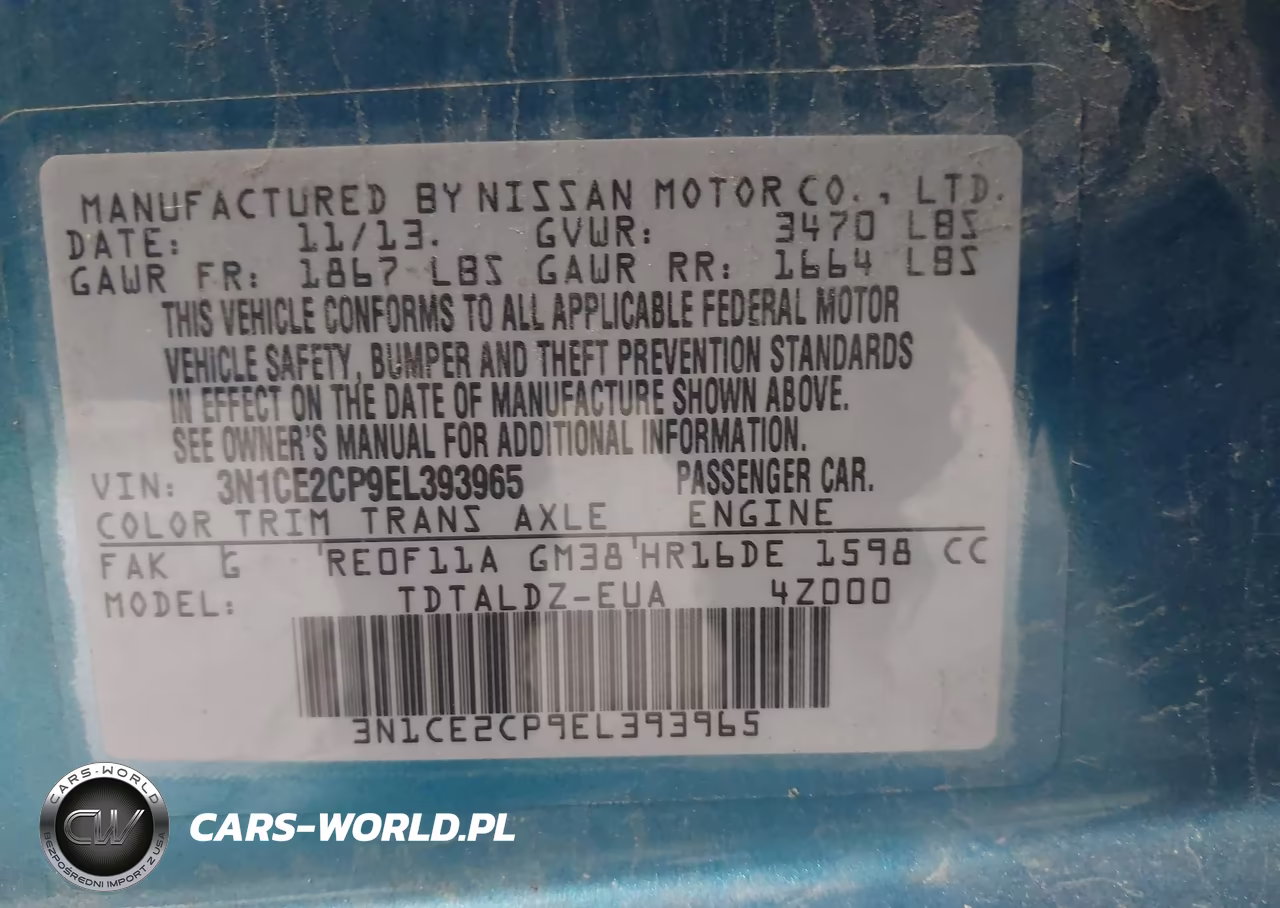 2014 Nissan Versa Note Sv VIN:3N1CE2CP9EL393965 - 9