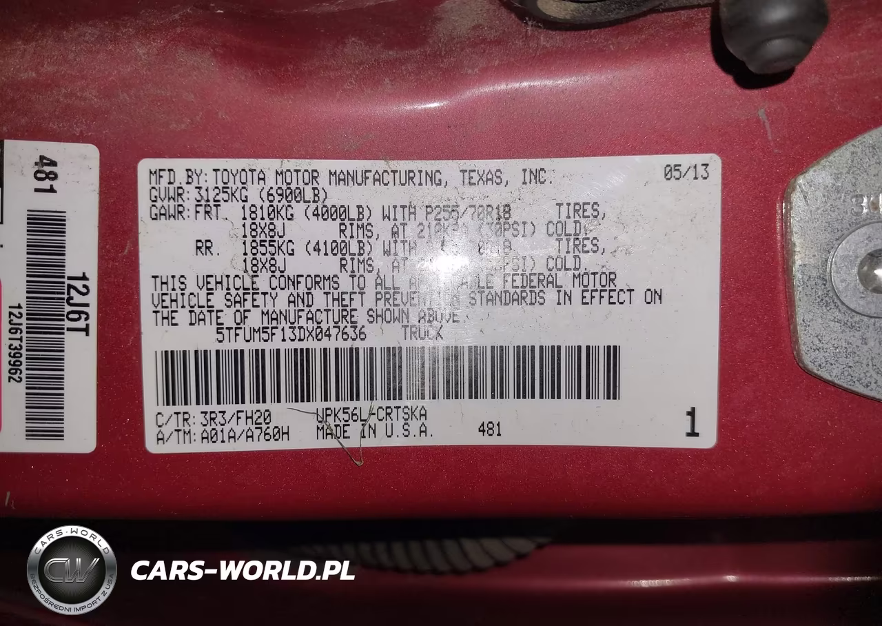 2013 Toyota Tundra 4Wd Truck Grade 4.6L V8 (A6) VIN:5TFUM5F13DX047636 - 9