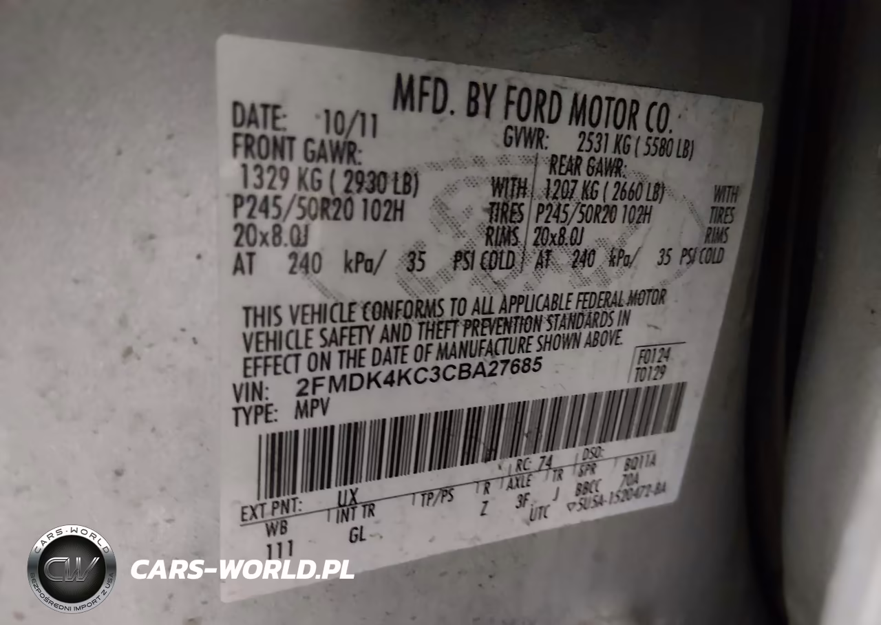 2012 Ford Edge Limited VIN:2FMDK4KC3CBA27685 - 9