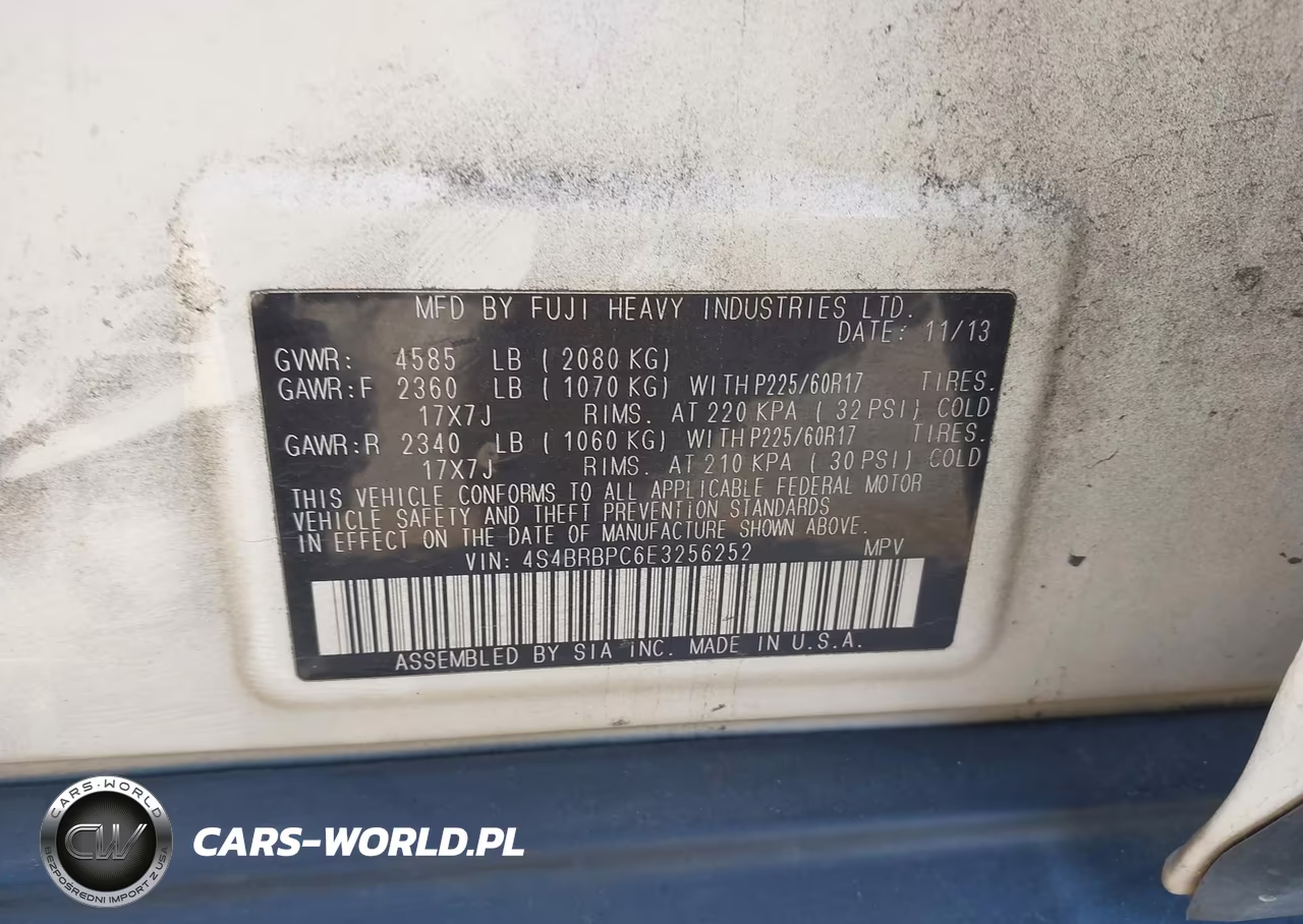 2014 Subaru Outback 2.5I Limited VIN:4S4BRBPC6E3256252 - 9
