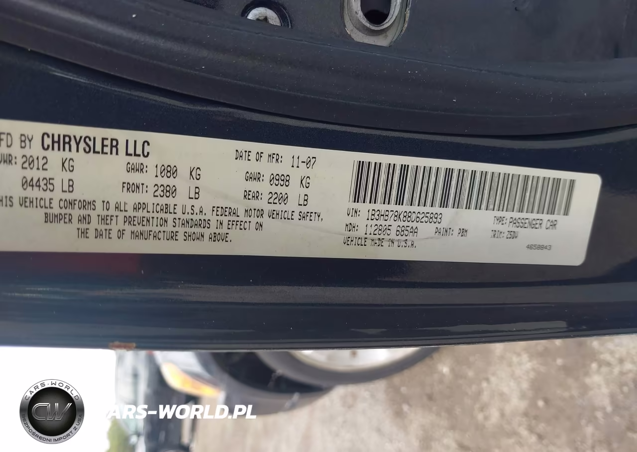 2008 Dodge Caliber R-T VIN:1B3HB78K88D625893 - 9