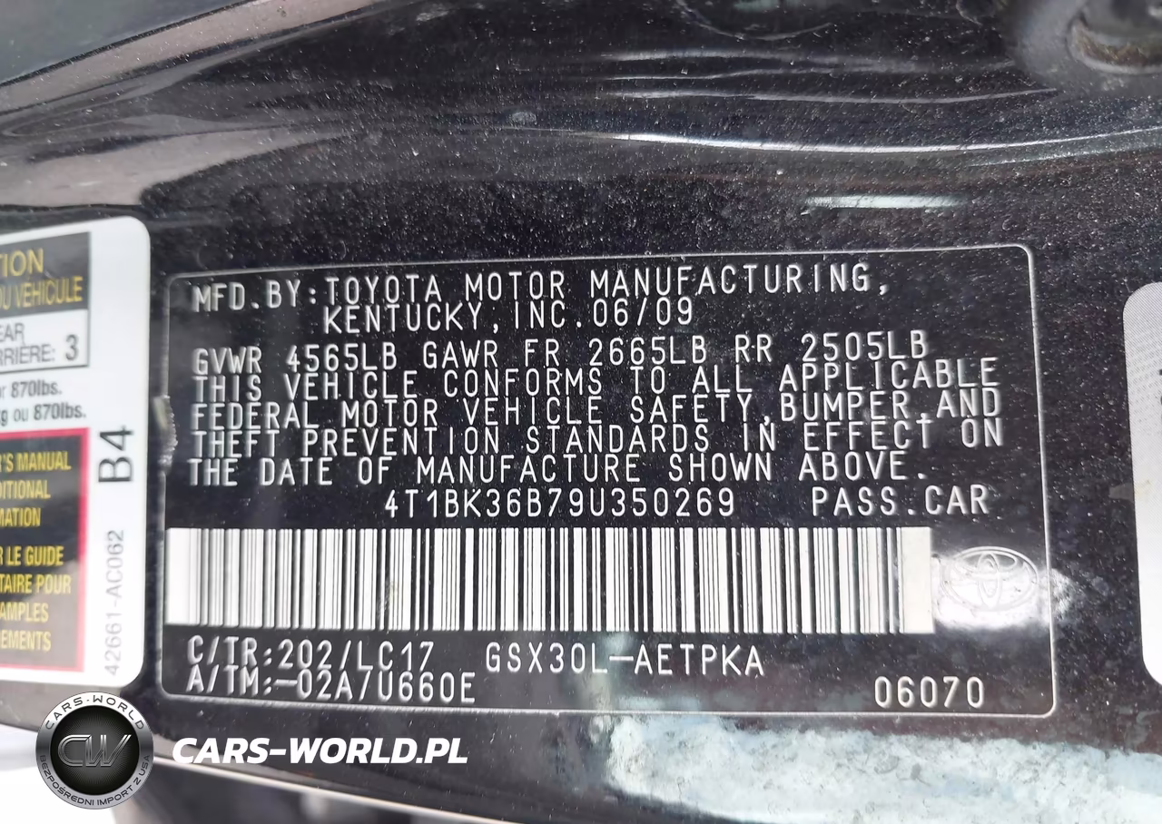 2009 Toyota Avalon Limited VIN:4T1BK36B79U350269 - 9