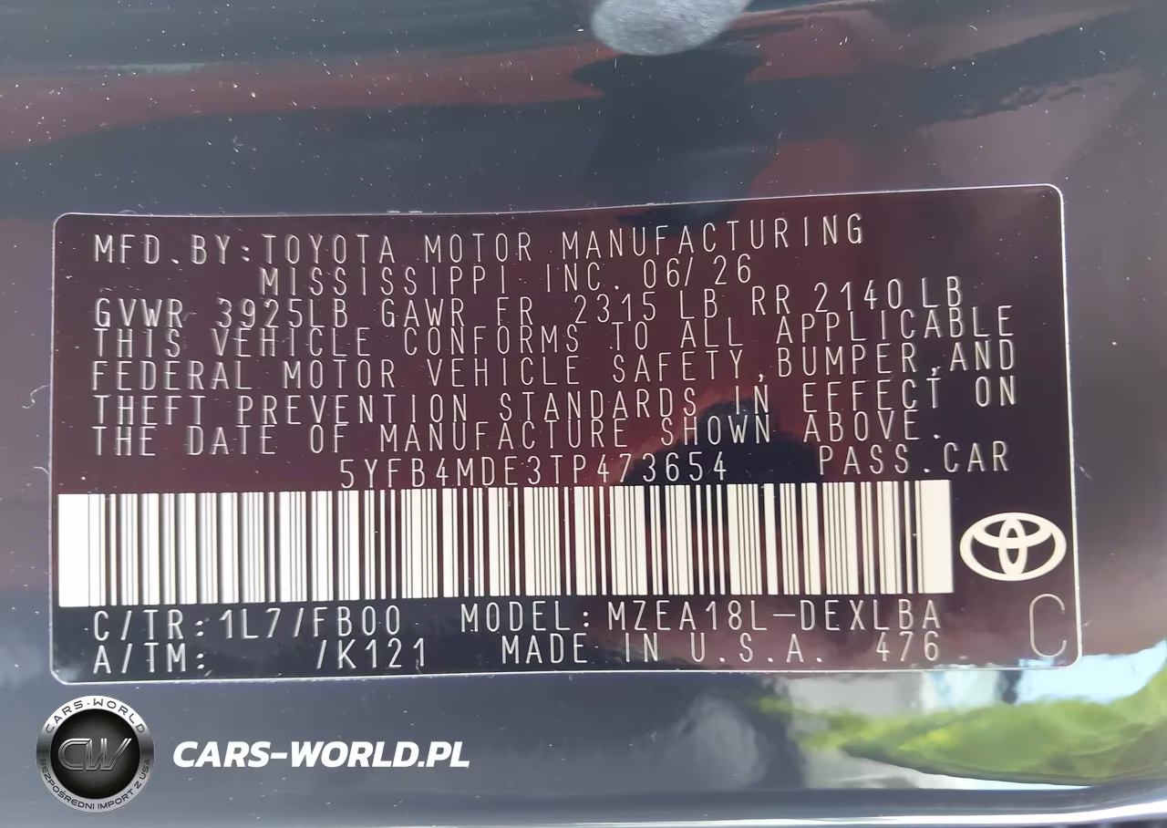 2026 Toyota Corolla Le VIN:5YFB4MDE3TP473654 - 9