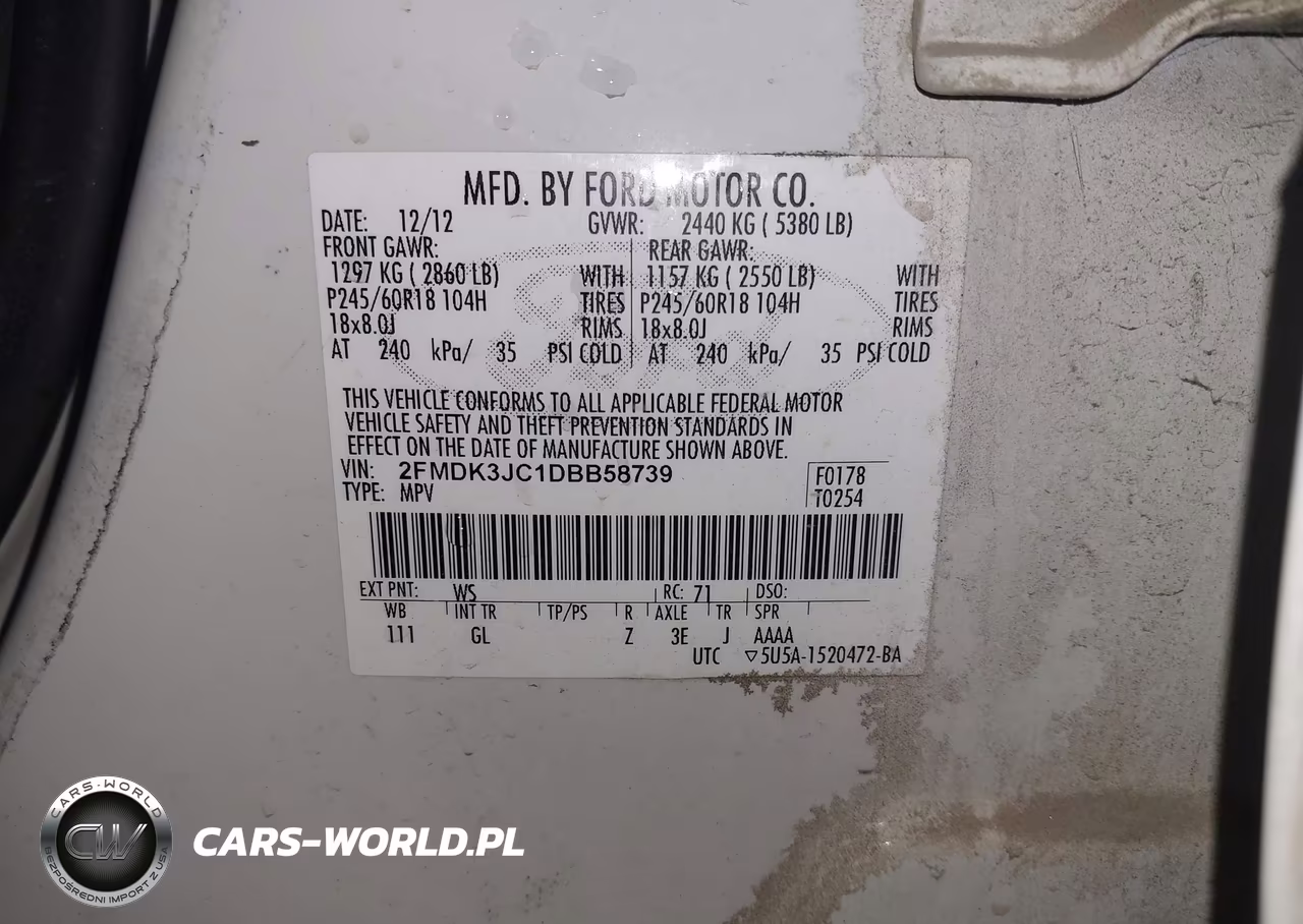 2013 Ford Edge Sel VIN:2FMDK3JC1DBB58739 - 9