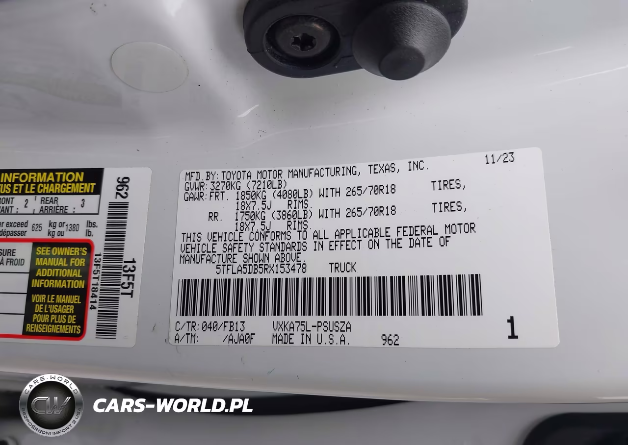 2024 Toyota Tundra Sr5 VIN:5TFLA5DB5RX153478 - 9