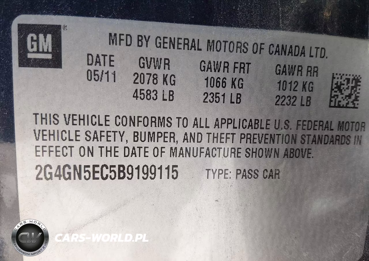2011 Buick Regal Cxl Oshawa VIN:2G4GN5EC5B9199115 - 9