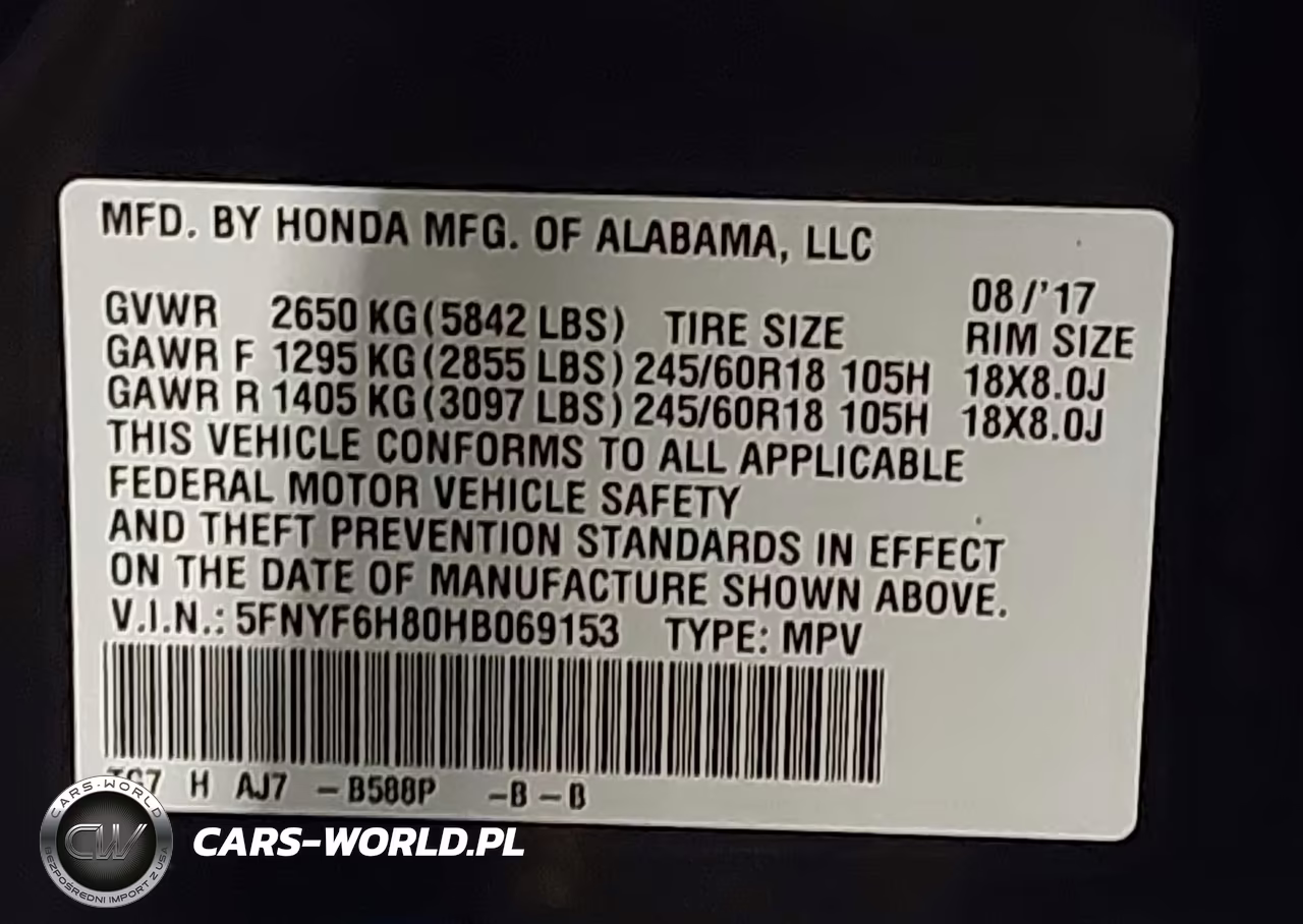 2017 Honda Pilot Ex-L VIN:5FNYF6H80HB069153 - 9