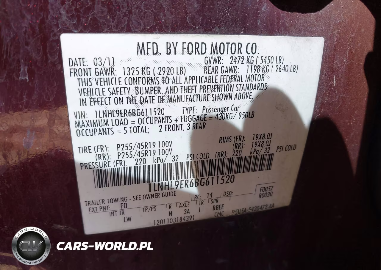 2011 Lincoln Mks VIN:1LNHL9ER6BG611520 - 9