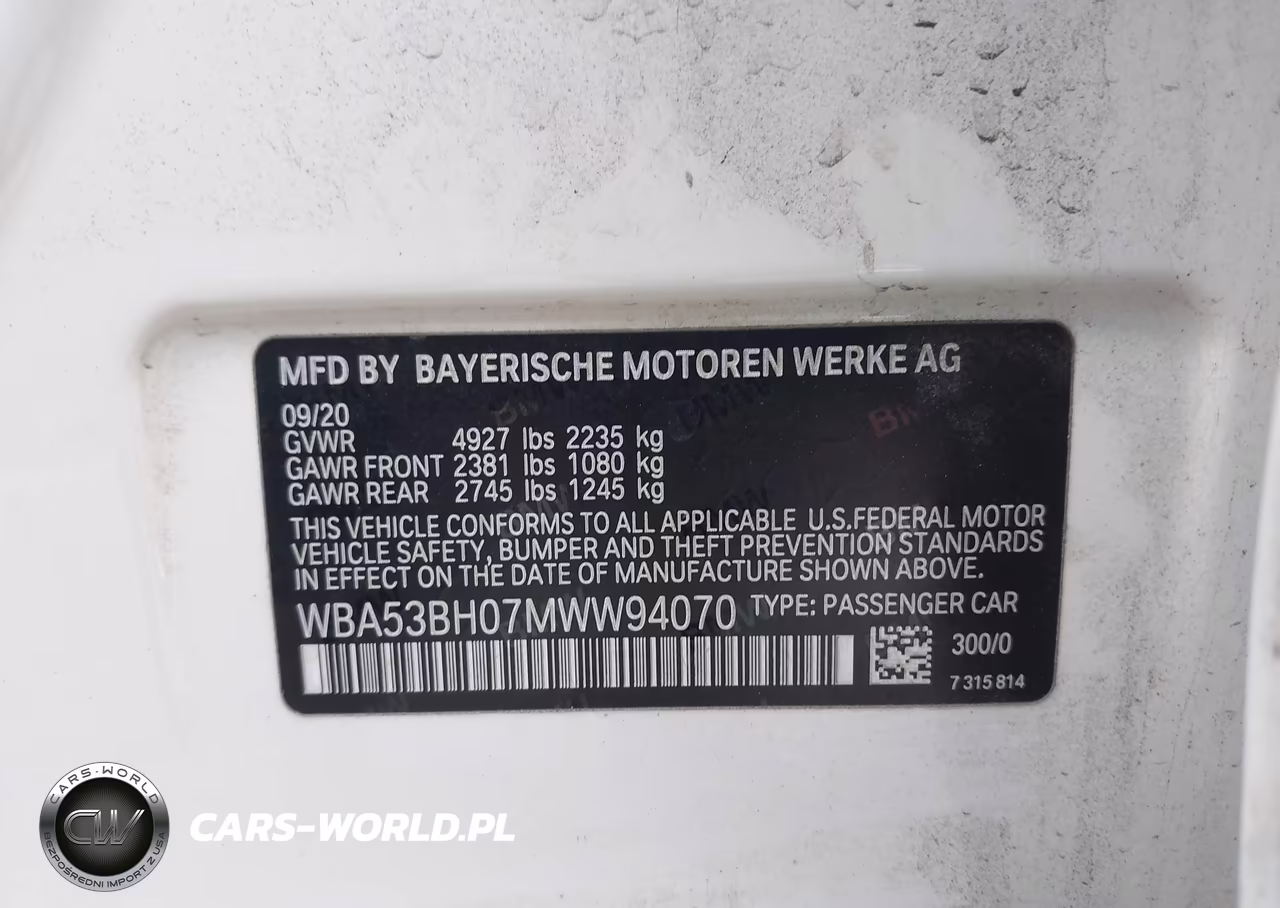 2021 BMW 530I VIN:WBA53BH07MWW94070 - 17