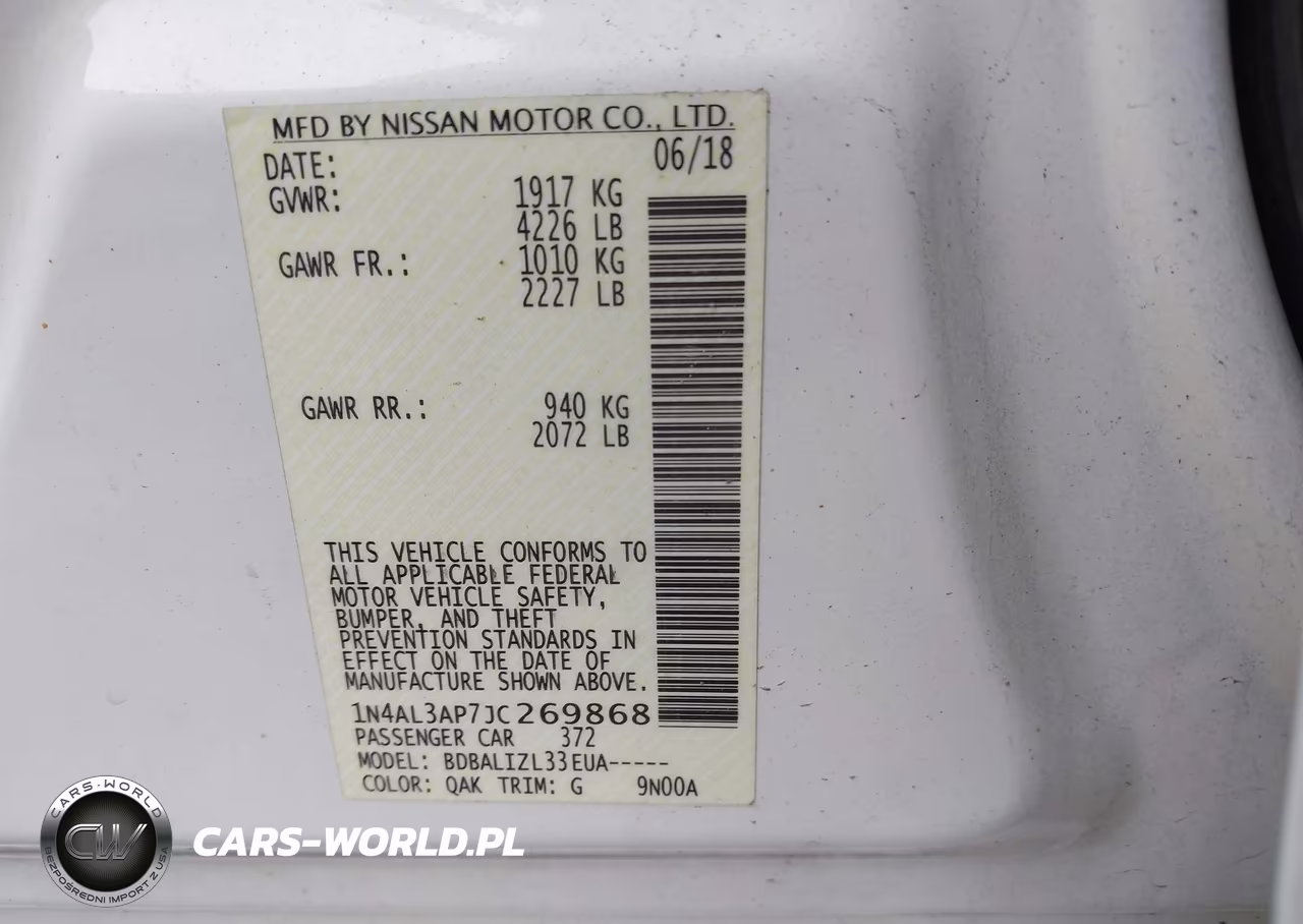 2018 Nissan Altima 2.5 Sv VIN:1N4AL3AP7JC269868 - 9