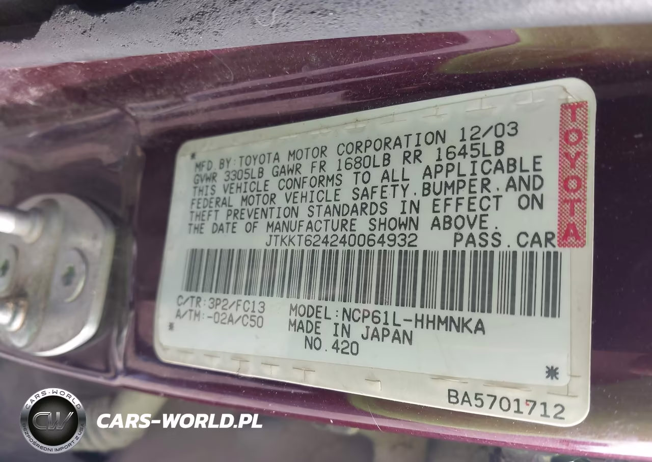 2004 Toyota Scion Xa VIN:JTKKT624240064932 - 9